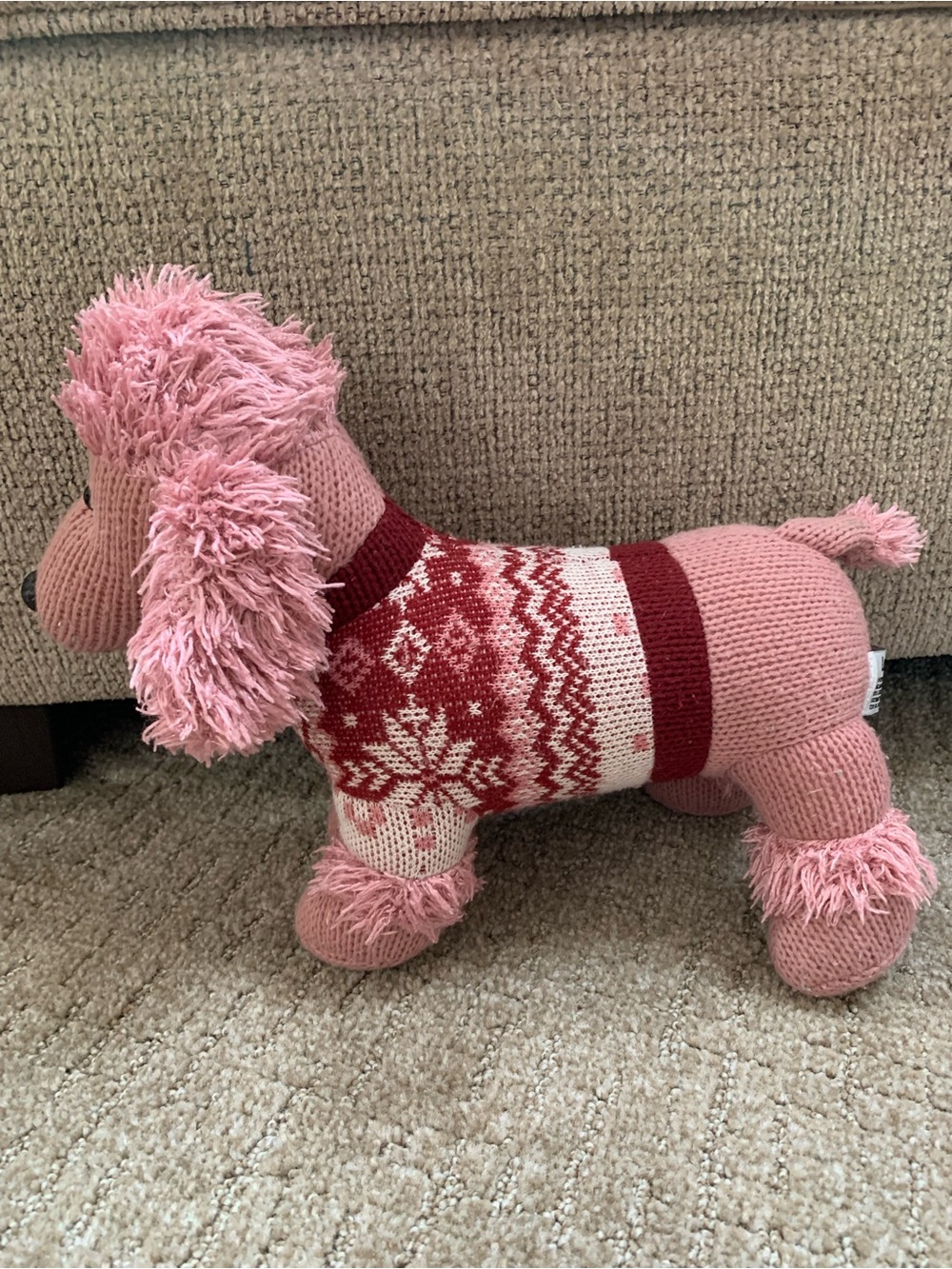 Vintage Russ Berrie Pink Poodle Dog Stuffed Amimal
